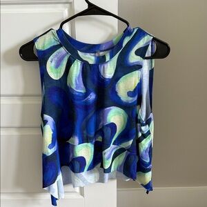 FP Movement by Free People Abstract Blue Green Top